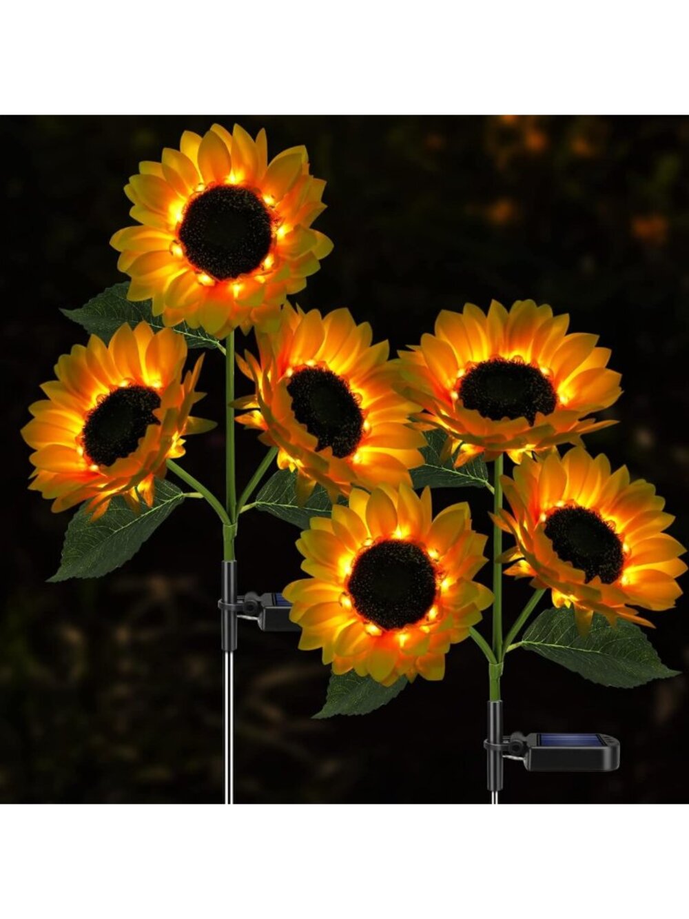 Waterproof Solar Sunflower Lights for Outdoor Garden, Yard, and Cemetery Decor